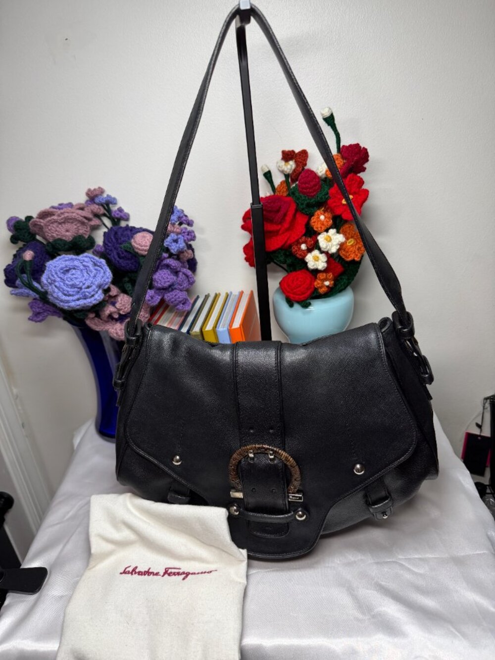 Salvatore Ferragamo Vintage Gancini Shoulder Bag EUC